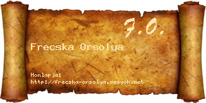 Frecska Orsolya névjegykártya