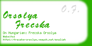orsolya frecska business card